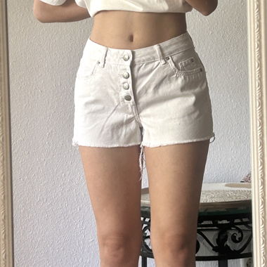 White Denim Mini Shorts