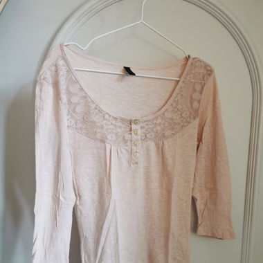 3/4 Arm Shirt rosa Spitze