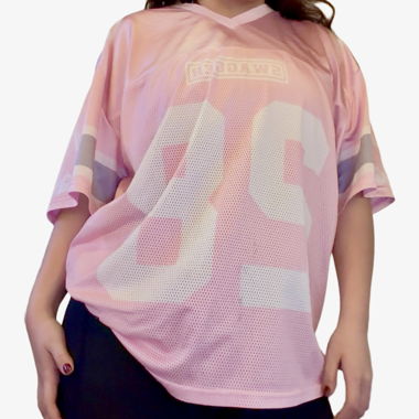 Maglietta in mesh rosa ROMWE XXL