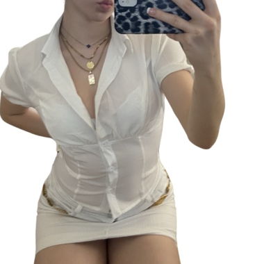 white coquette blouse