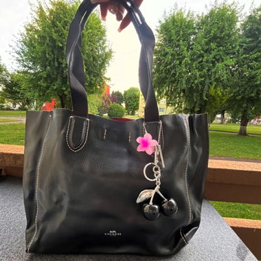 Sac Cabas en Cuir Coach  Intérieur Noir Élégant & Rouge