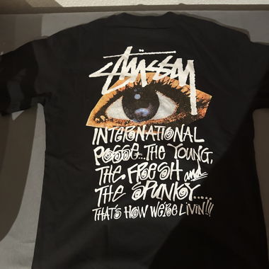 T-shirt noir Stussy graphique