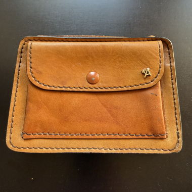 Leather belt bag with zip
