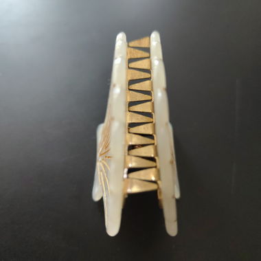 Fermaglio per capelli a conchiglia bianco-oro