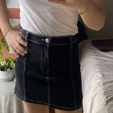 Black jeans skirt 