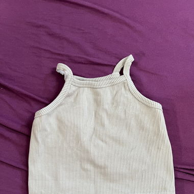 Beige Sleeveless Crop Top