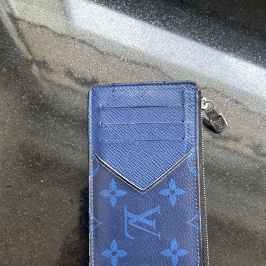 Louis Vuitzon Blue Monogram Coin Card Holder