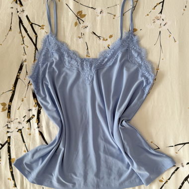 Spitzen Top hellblau