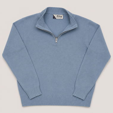 Hellblauer Zip-Pullover