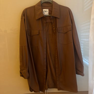 Zara leather jacket/blouse 