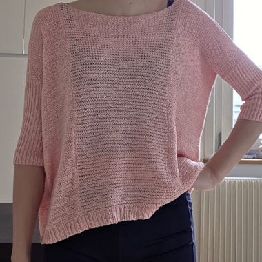 Maglione di maglia rosa