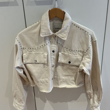 Giacca di jeans beige