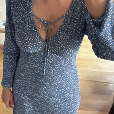 Blue Midi Dress with Pattern