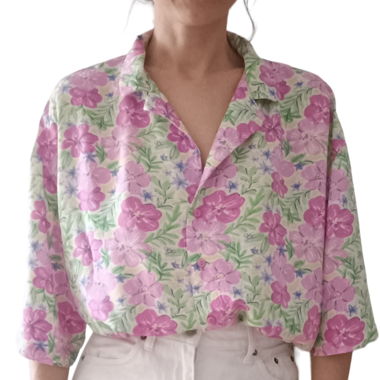 Blumenbluse Gr. L 100% Viskose 