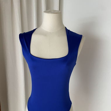Blue Satin Bodysuit