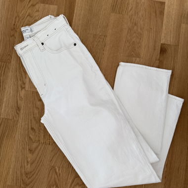 Jeans Abercrombie & Fitch blanc/crème