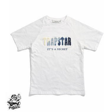 Trapstar T-Shirt weiss mit blauem Logo, Size S