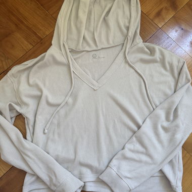 Felpa grigia con scollo a V Hollister