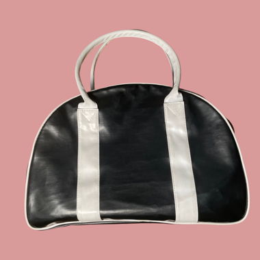 Borsa retrò nera e bianca