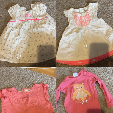10 pièce bébé taille 70 et plus ( filles) 