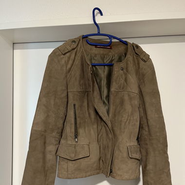 Leder Jacke, weiches velour Leder 