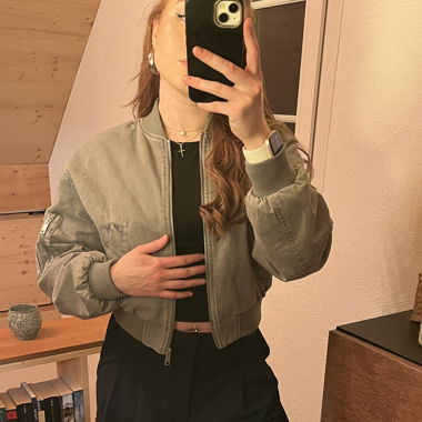 Bomber corto verde