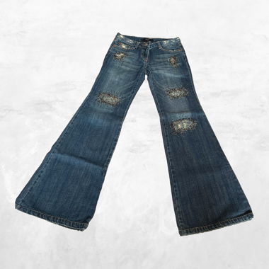 Vintage Miss Me Like Jeans: Schlaghose mit tiefer Taille