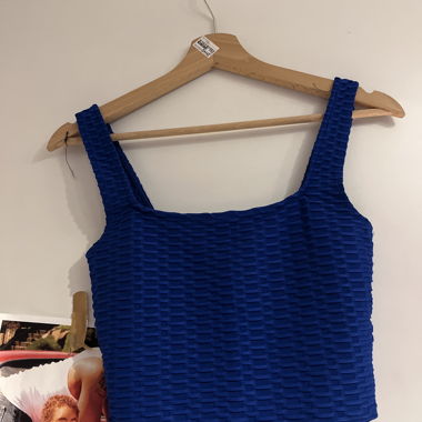 Blue top with wide straps