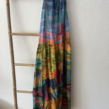 FARM RIO printed maxi dress with back cutout