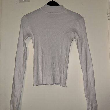 White Cropped Turtleneck