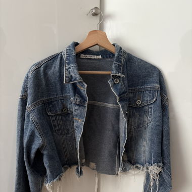 Veste crop top en jeans