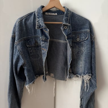 Giacca crop top in jeans