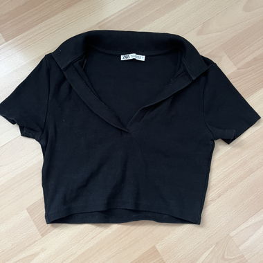Schwarzes Zara-Crop-Top