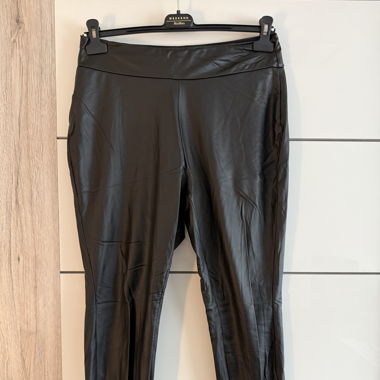 Schwarze Kunstleder-Leggings (Grösse XL)