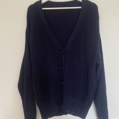 Cardigan bleu marine long