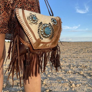Borsa a tracolla da festival in pelle