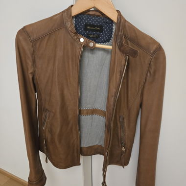Giacca in pelle Massimo Dutti taglia S marrone