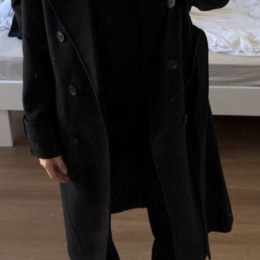 Cappotto lungo Pull & Bear (nero)