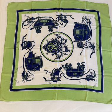 Foulard imprime vert et bleu