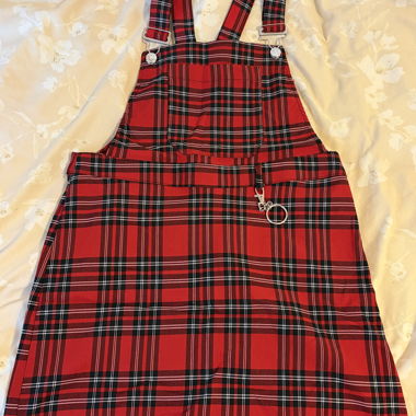Karierte Latzkleid Pinafore L