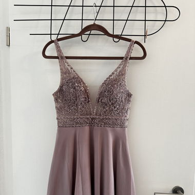 Perlen Mid Kleid Altrosa-Violett
