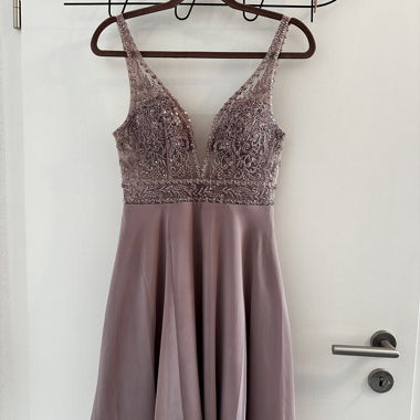 Perlen Mid Kleid Altrosa-Violett