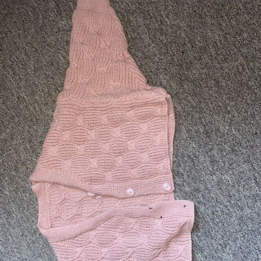 pinker Wollcardican, cropped