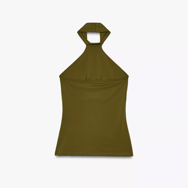 Zara halter-neck top size S – olive green