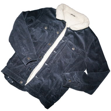 Corduroy jacket lined with sherpa