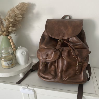 Brown Leather Backpack