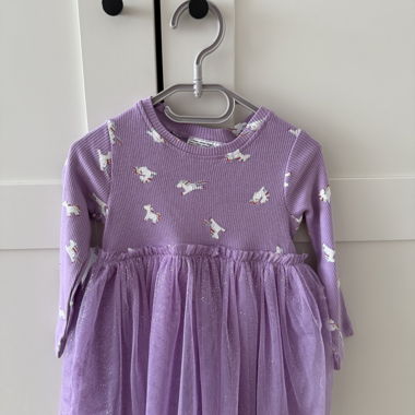 Robe enfant violette licorne