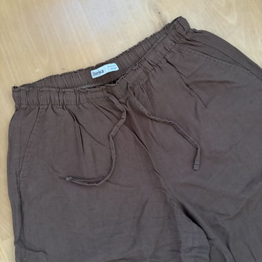 Braune Leinenhose Bershka