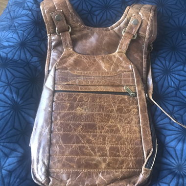 Zainetto in pelle marrone vintage