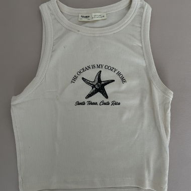 Pull&bear white/cream tank top